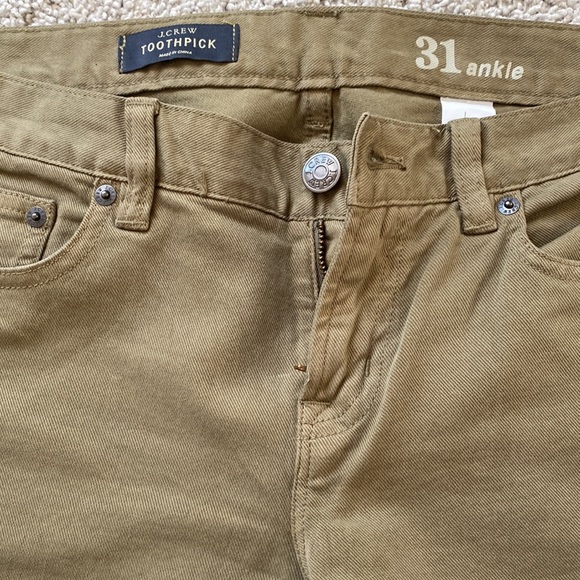 JCrew toothpick ankle jeans in olive size 31 - Picture 2 of 2